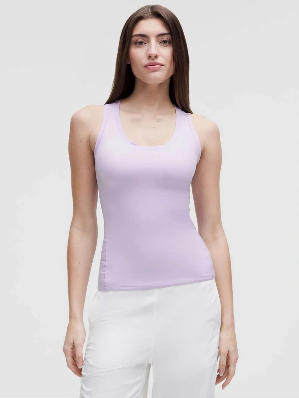 262. Lululemon Wundermost Ultra-Soft Nulu Scoop-Neck Tank Top Lavender Frost Sm